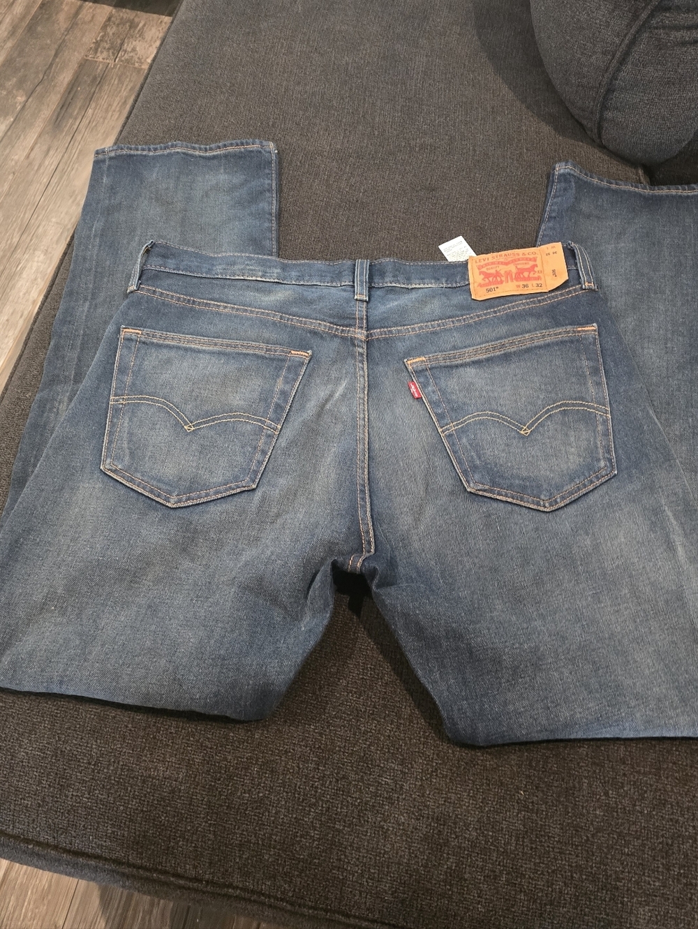 Men's Straight Fit Jeans in Medium Blue Denim